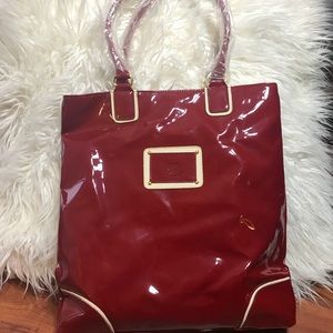 Red patent leather bag